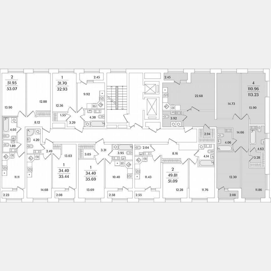 4-к. квартира, 113,2 м², 13/14 эт.