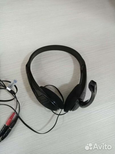 Наушники с микрофоном, с переходником