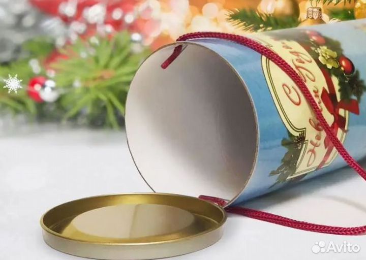 Тубус для бутылки новогодний