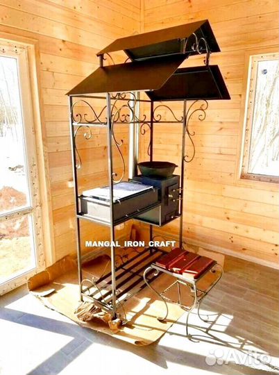 Мангал с печкой под казан