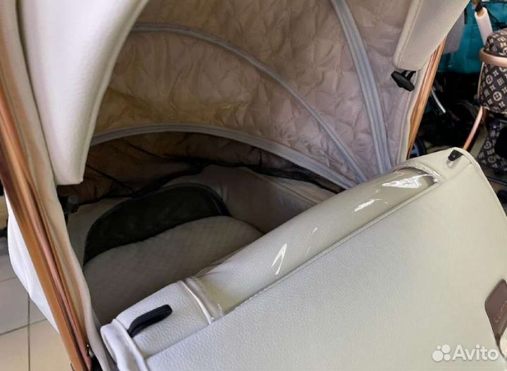 Коляска 2в1 Кожа новый дизайн (шикарная)