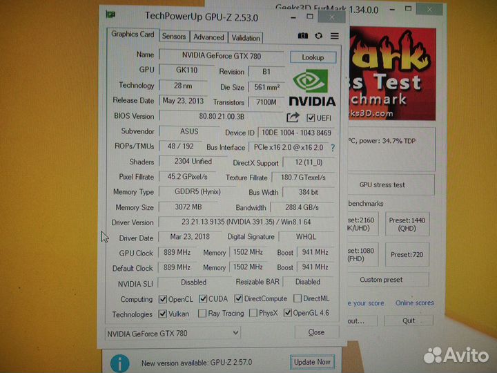 Продам две видеокарты Amd radeon hd7870 и GTX 780