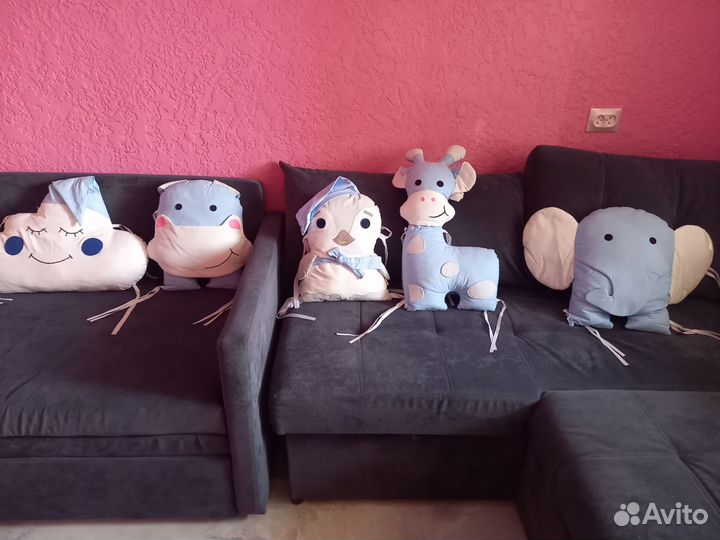 Бортики -зверята на детскую кровать