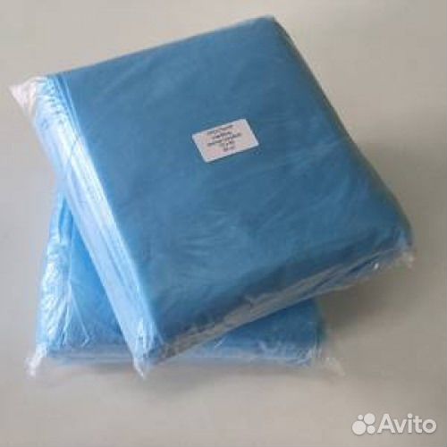 Простыни одноразовые смс 80х200см голубые 20 шт/уп