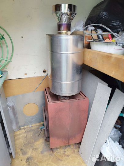 Печка для бани с баком бу