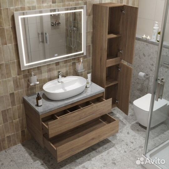 Мебель для ванной BelBagno kraft100RT-kepmgl-1346-SET Rovere Tabacco