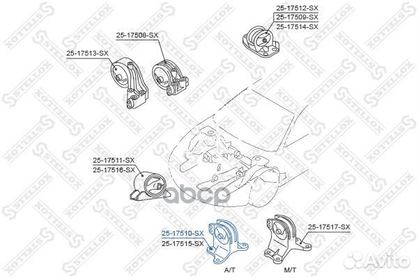 25-17510-SX подушка двигателя левая Mitsubishi