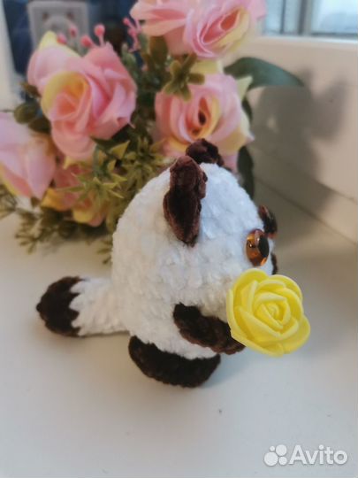 Вязаный котик, ручная работа