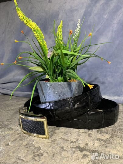 Ремень из натуральной кожи крокадила