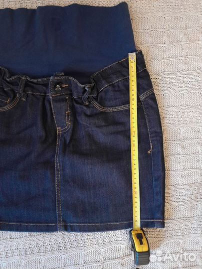 Юбка джинсовая короткая для беременных 44рр