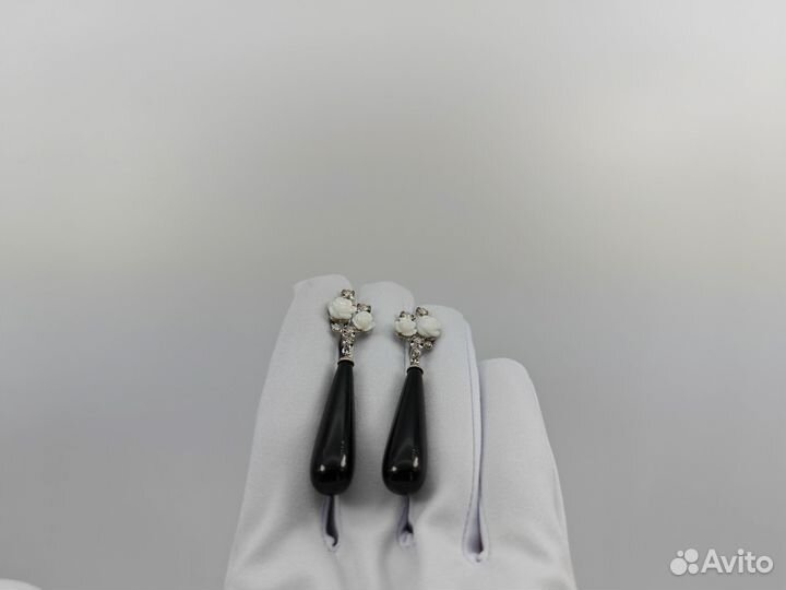 Золотые Серьги 585 пробы с бриллиантами. Рассрочка