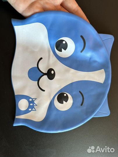 Шапочка для плавания детская с ушками силикон