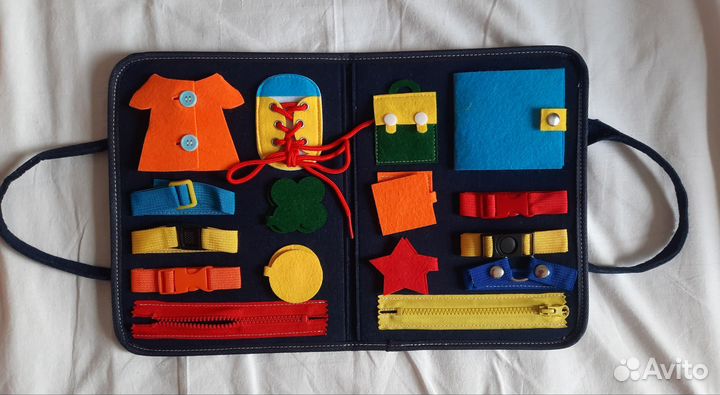 Дорожный мягкий бизиборд складной развивающий