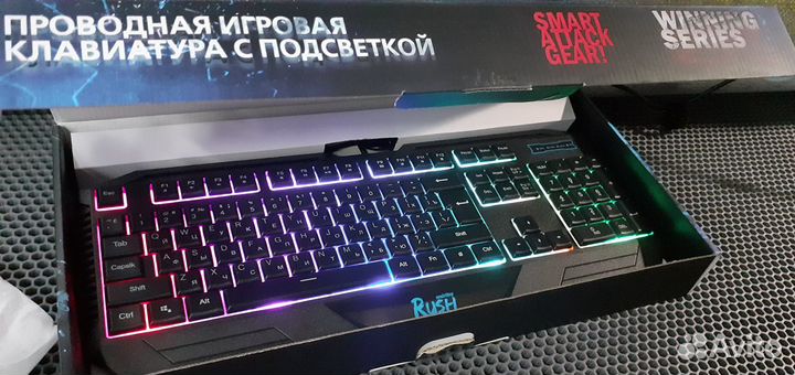 Игровая клавиатура Rush Ночная 7 цветная подсветка