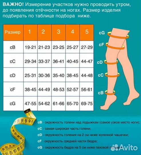 Чулки антиэмболические, 2 класс, 2 размер