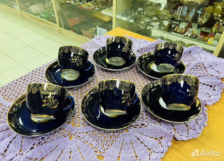 Чайно кофейный сервиз лфз кобальт