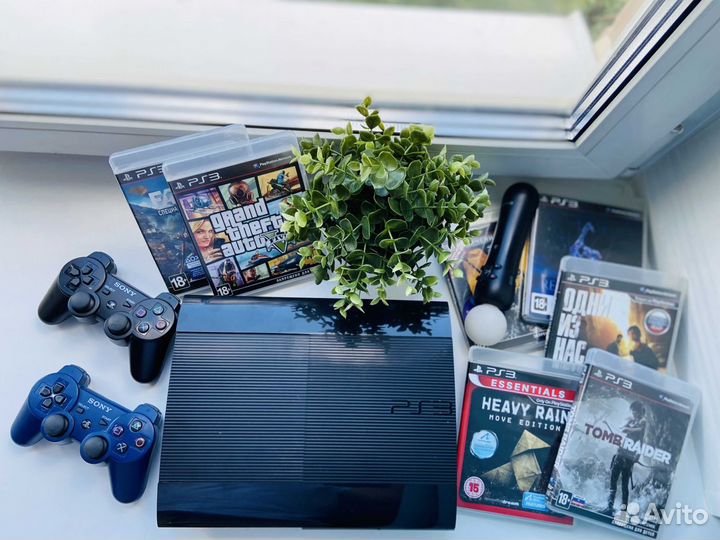 PS3 Sony Playstation 3 SuperSlim 500gb + 39игр