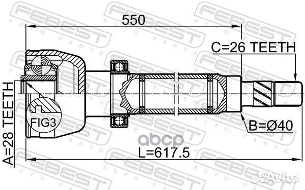 Шрус внутренний перед прав Febest 547 218299