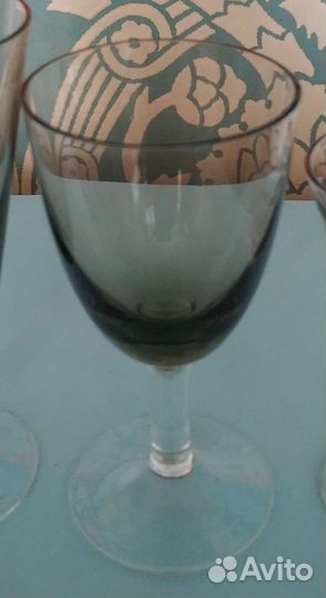 Бокалы СССР хрусталь и цветное стекло