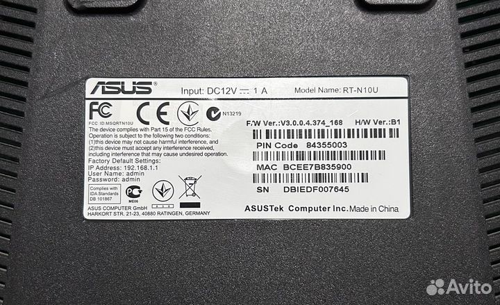 Wi-fi роутер Asus RT-N10U