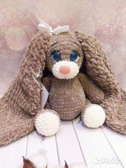 Заяц плюшевый, ручная работа