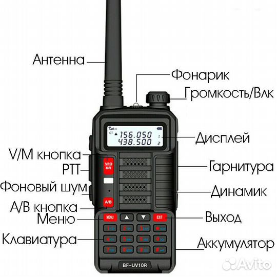 Рация Baofeng UV-10R 10W, 2800mAh