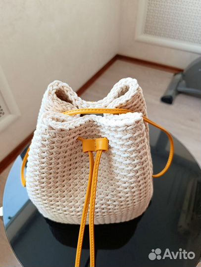 Сумка торба ручной работы из хлопчатого шнура