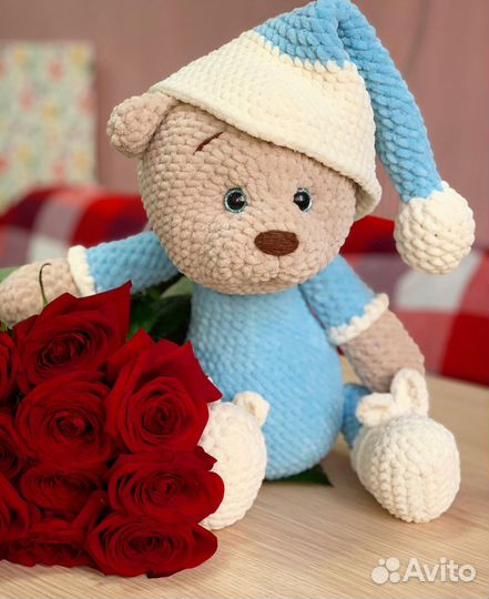 Мишка (вязаные игрушки амигуруми крючком)