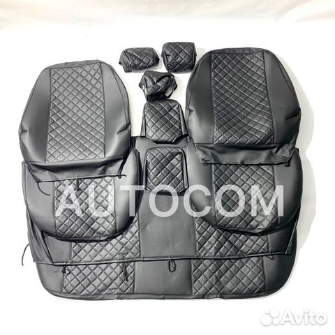 Чехлы на сидения лада Гранта (кожа черная нить)