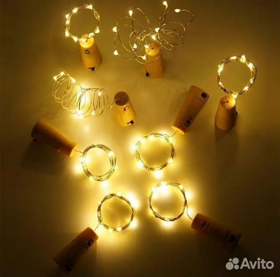 Новая гирлянда пробка 2м разные цвета