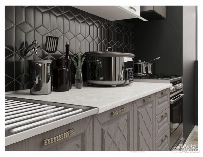 Кухня Агава мдф 2000 акация белая-трюфель