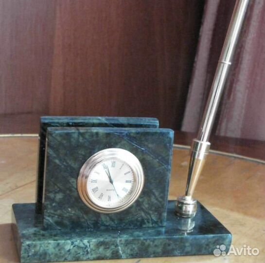 Настольный набор - Часы с авторучкой