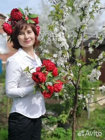 Венок на голову,ободок, цветы,маки,аксессуар