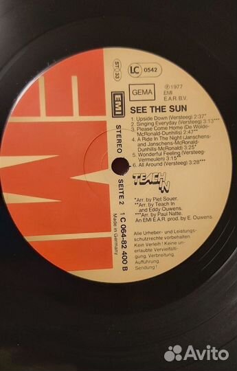 Teach In - See The Sun 1977 LP