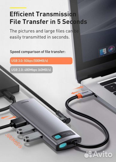 Baseus USB C Hub (адаптер 8 в 1)