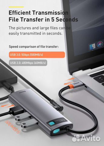 Baseus USB C Hub (адаптер 8 в 1)