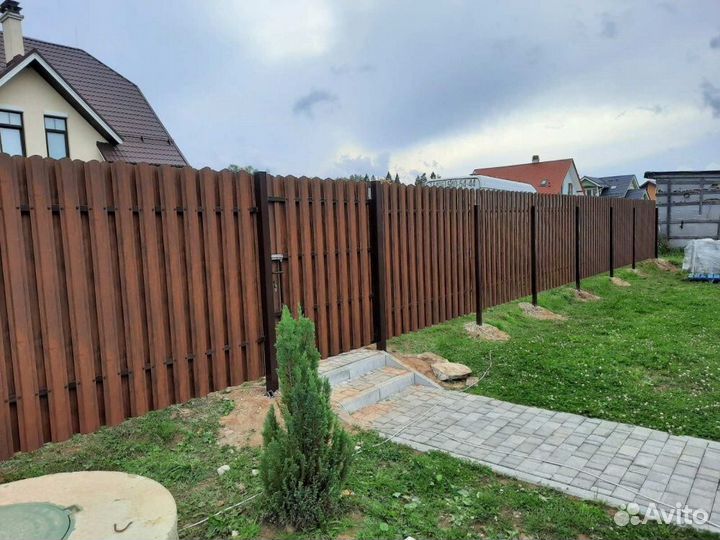 Забор с воротами и калиткой под ключ