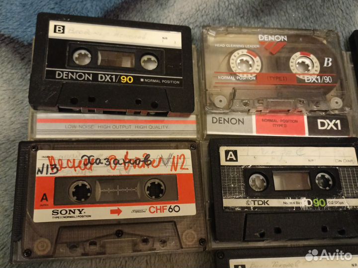 Аудиокассеты denon, sony., tdk
