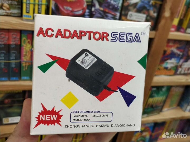 Джойстик Sega 16 bit, блок питания, кабель тв