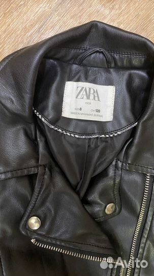 Кожаная куртка zara для девочки