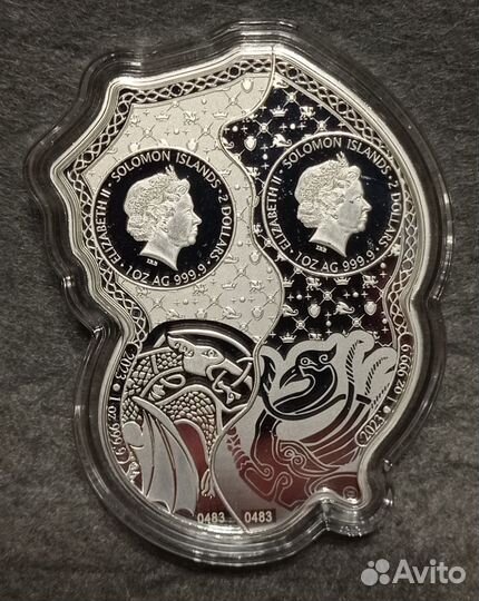 Монеты Соломоновы острова Дракон и Феникс Серебро