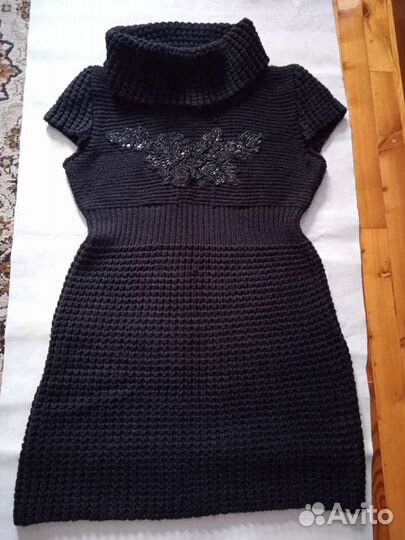 Зимнее платье крупной вязки