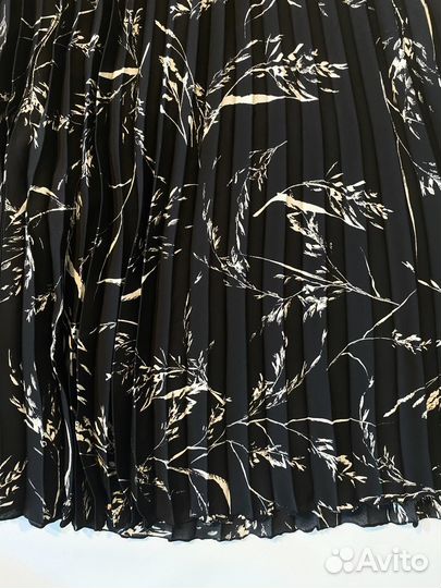 Юбка плиссированная чёрная миди H&M