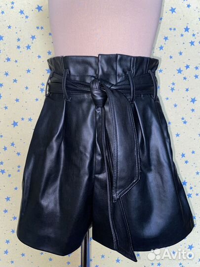 Кожаные шорты zara