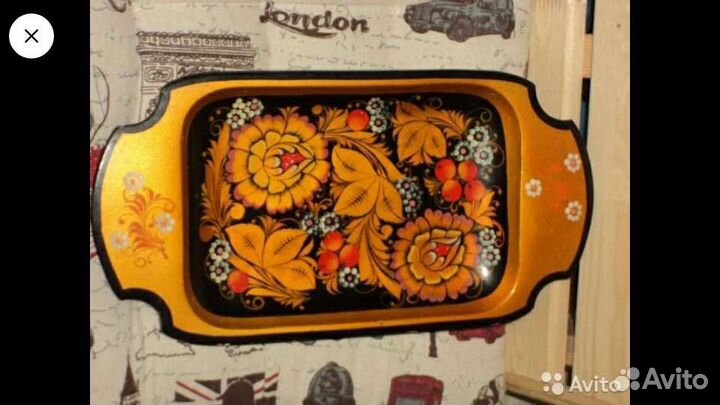Поднос СССР хохлома