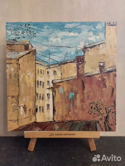 Картина маслом. Дворик Санкт-Петербурга