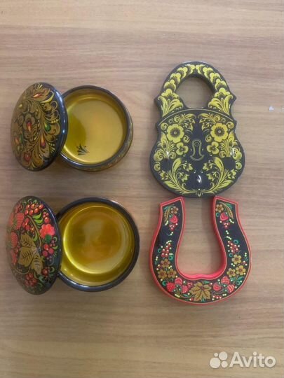 Хохлома деревянная золотая ручная роспись