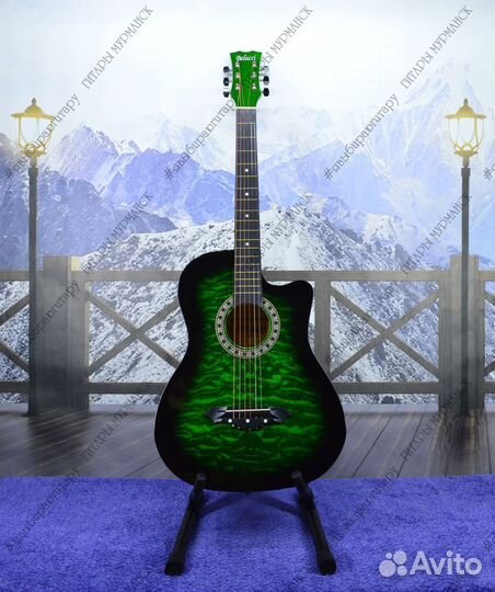 Акустическая гитара (новая), полный комплект
