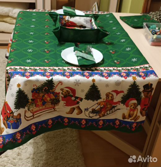 Новогодние скатерти из рогожки