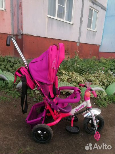 Детский велосипед с ручкой для девочки